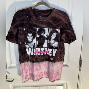 Women’s Medium Custom Bleach Dye Whitney Houston Tee